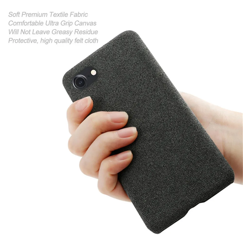 Custodie In Stoffa Per Iphone Se 2020 Custodia Se2 Sottile Retro Custodia Rigida In Tessuto Per Iphone Se 2 2020 4.7 Pollici A2275 A2296 A2298 Coque