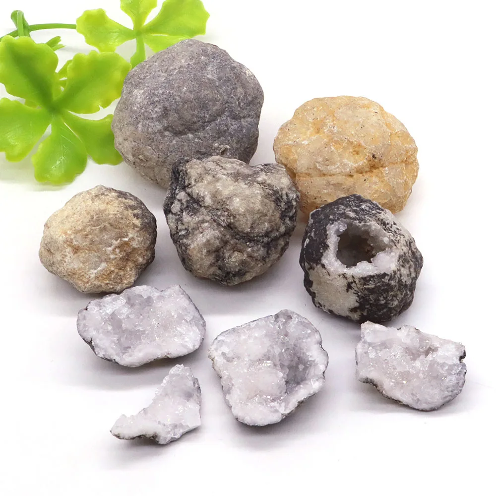 Natural Unopen Agata Geode Cluster Raw Mineral Crystal Healing Stone Fun Study Insegnamento Campione Gemstone Cave Collections