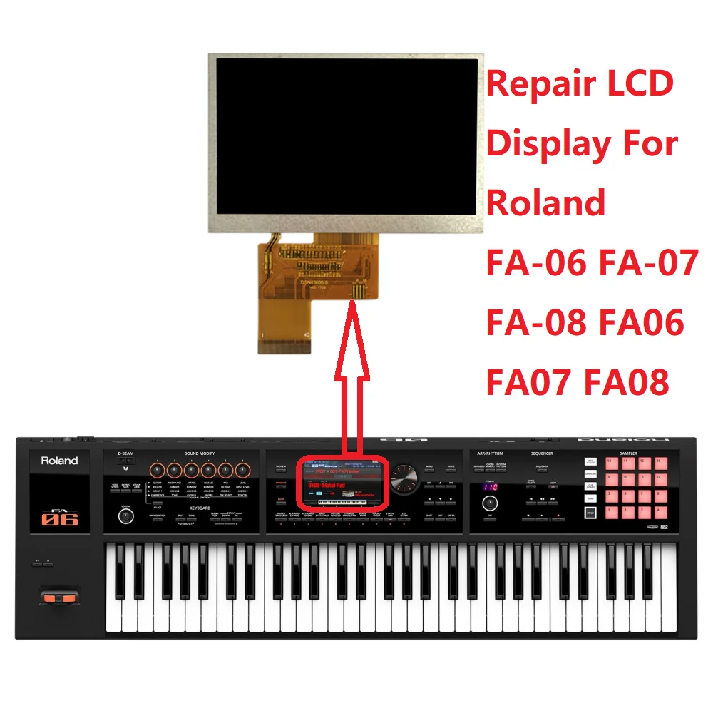 Display Lcd Da 5 Pollici Per Roland Fa-06 Fa-07 Fa-08 Fa06 Fa07 Fa08 Matrix Screen Repair