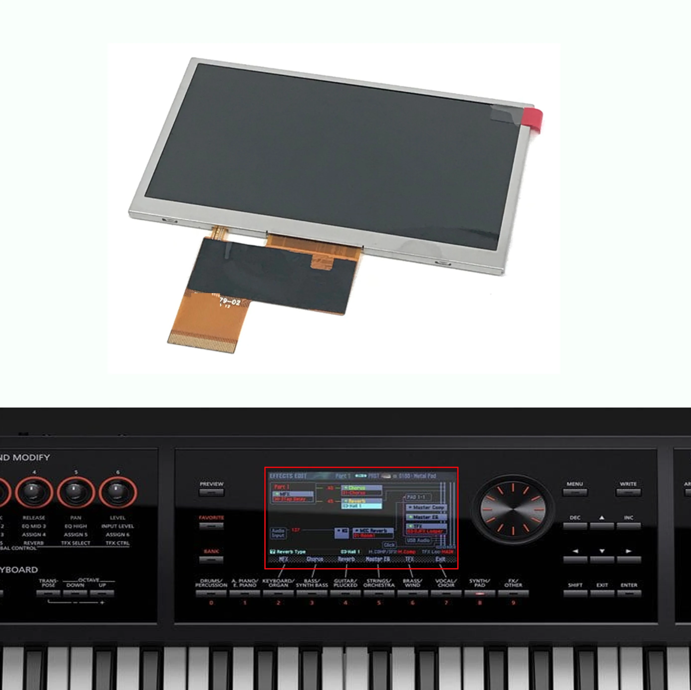Nuovo Pannello Schermo Led / Lcd Da 5 Pollici Per Roland Fa-08 / Fa-07 / Fa-06