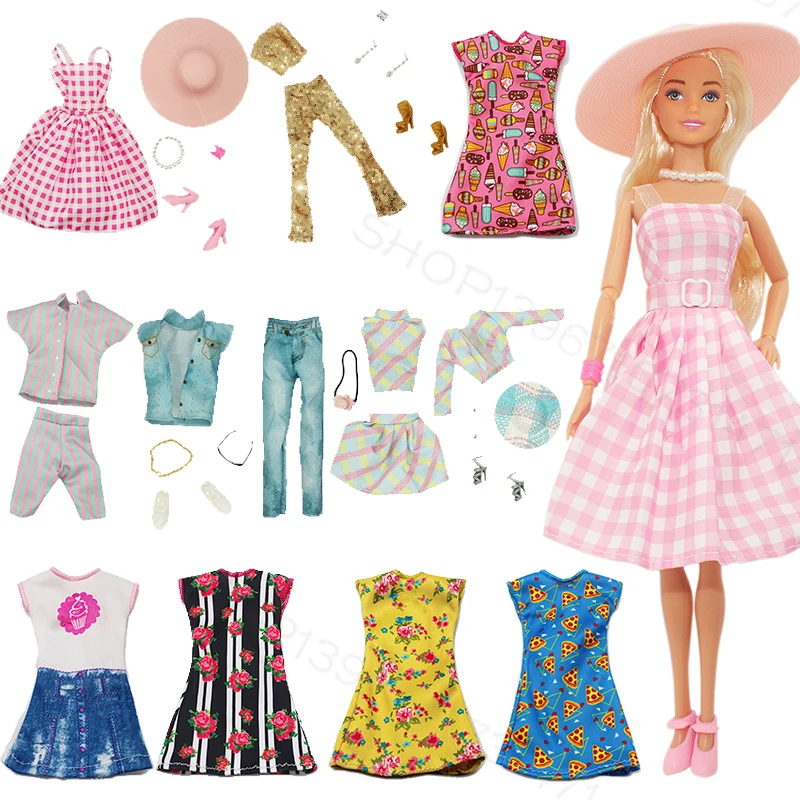 Abbigliamento Moda Per Barbie Ken Dolls Clothes Movie Dress Up Denim Pants Set 1/6 Princess Gonne Bjd Toys For Girls Accessori