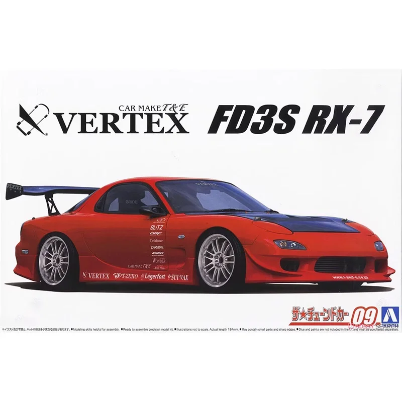 Aosima 05839 Scala 1/24 Vertex Fd3S Rx-799 Racing Sport Vehicle Car Hobby Toy Plastic Model Building Assembly Kit