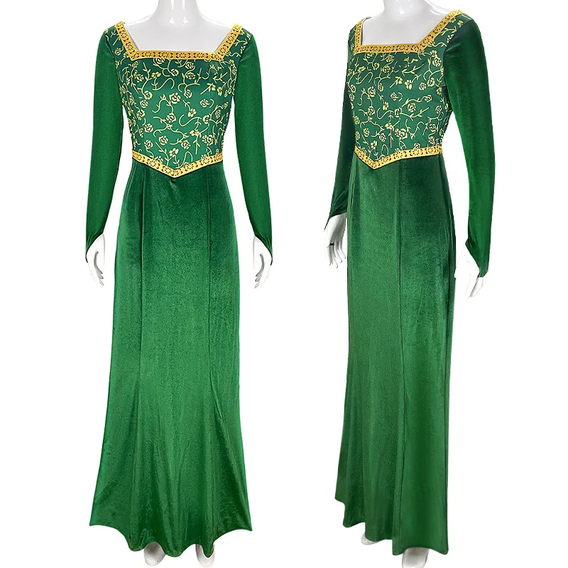 Donne Carnival Party Princess Girls Green Dress Fiona Cosplay Adult Girls Dress Suits Anime Halloween Costumes For Women