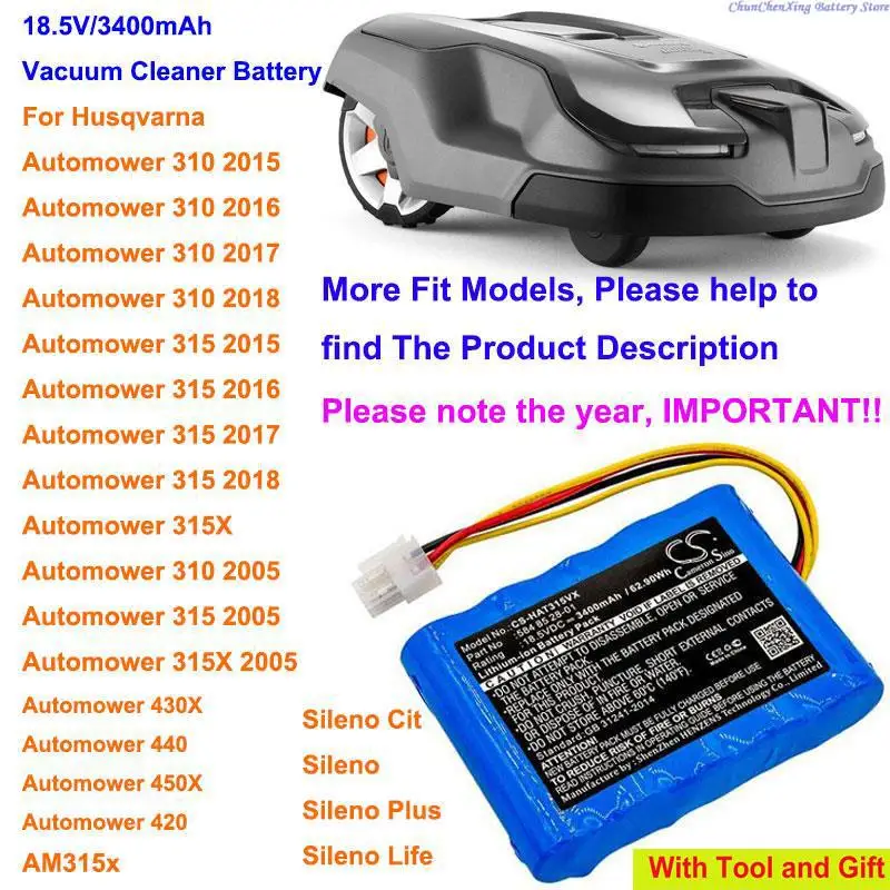 Batteria Orangeyu 3400Mah Per Husqvarna Am315X,Automower 430X,Automower 440, Automower 450X, 420,Sileno, Importante L'Anno!!