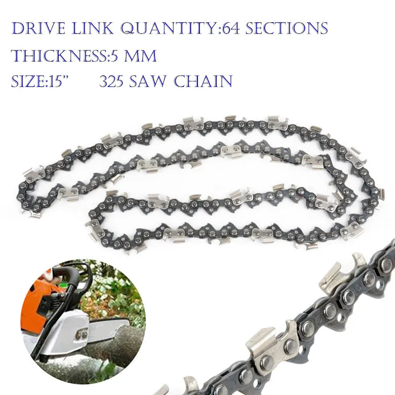 Catene Per Seghe 15 Pollici 64 Sezioni Di Trasmissione Maglie 325 Catene Per Seghe A Passo Originali Per Motosega Husqvarna 240 235 440 450 440 E-Seri