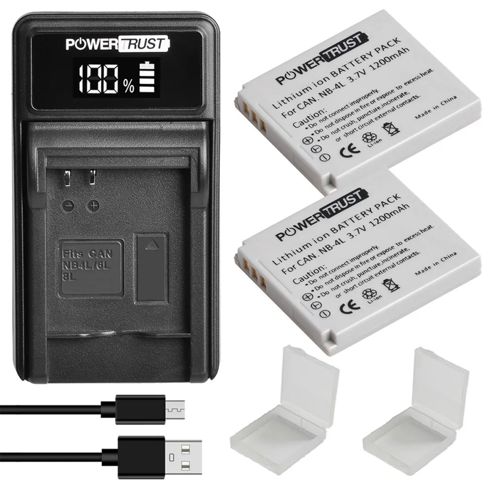 Nb-4L Batteria/Nb4L Led Smart Charger Per Canon Powershot Elph 100 Hs 300 Hs 330 Hs Sd1000 Sd1100 Is Sd200 Sd30 Sd300 Sd40 Sd400