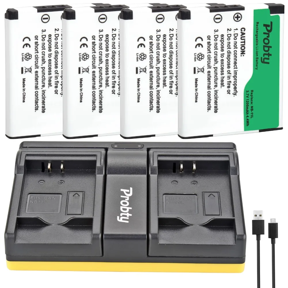Nb-11L Batteria + Caricabatterie Per Canon Powershot A2300 A2400 A3400 A4000 A4050 50Is Elph 170 Is Elph 320 Hs Elph 340 Hs Elph 350 H