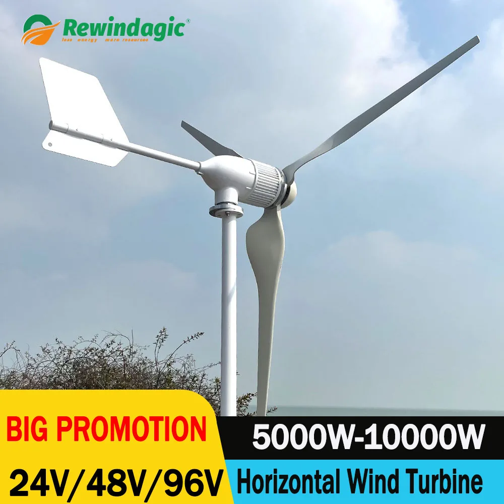 5Kw 6Kw 8Kw 10Kw Generatore Di Turbine Eoliche Set Completo 24V 48V 96V Generatori Di Energia Gratuiti Vento Con Controller Inverter 5000W