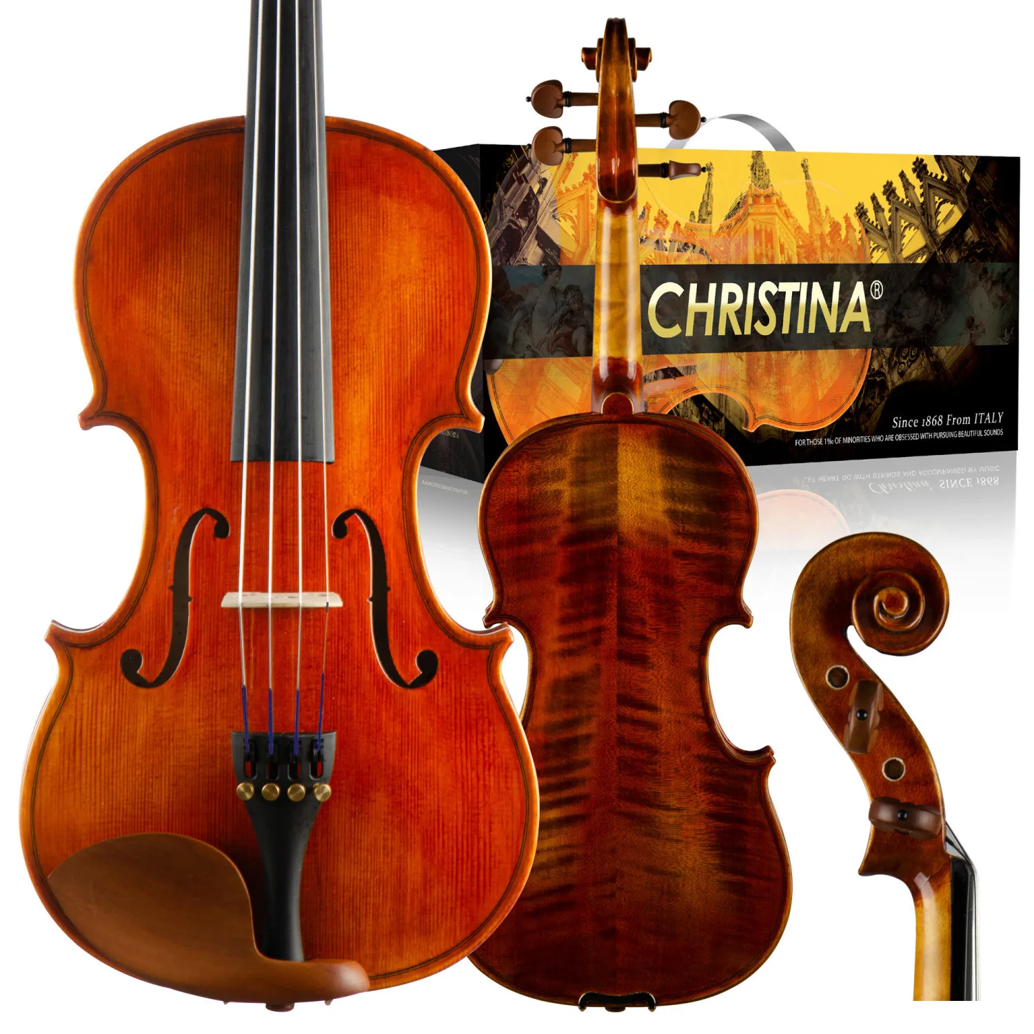 Elizabeth 2022 New Mus Violin 4/4 Stradivarius 1716 Bright Red Light Retro Oil Paint Handmade Professional Violino Free Shipp