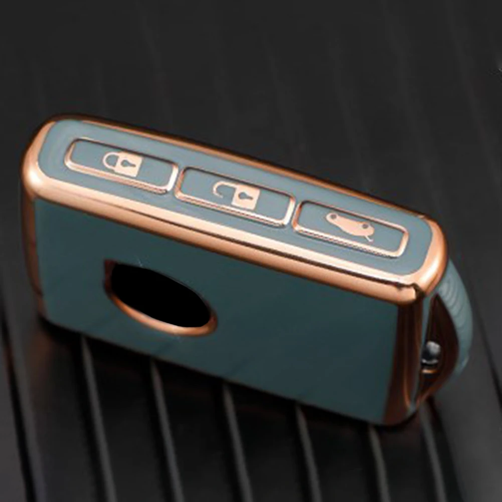 1X Tpu Car Remote Key Fob Case Cover Shell Per Volvo S60, S90, V90, Xc40, Xc60, Xc90 Green Elegant Key Shell Interior