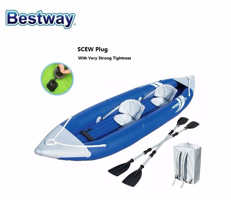 65061 Bestway 152 "X 37"/3.85M X 93Cm Bolt X2 Kayak Barca Sportiva Per Coppia/Gommone Gonfiabile/Solo 5 A Sinistra Disponibile!