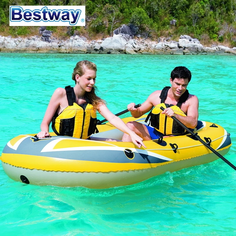 61065 Bestway 255*127Cm(100 "* 50") Barca Da Pesca Gonfiabile/Gommone Per 3 Persone/Barca D'Assalto/Gommone/Kayak Addensato All'Aperto