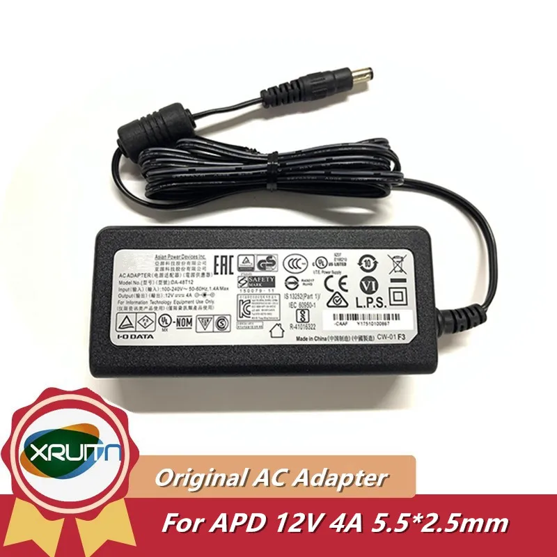 Caricabatterie Adattatore Ca Originale Da 48W Per Apd 12V 4A 5.5X2.5Mm Da-48T12 Da-48Q12 Wd My Book Duo Alimentatore Per Disco Rigido Mobile Da 3.5 Po