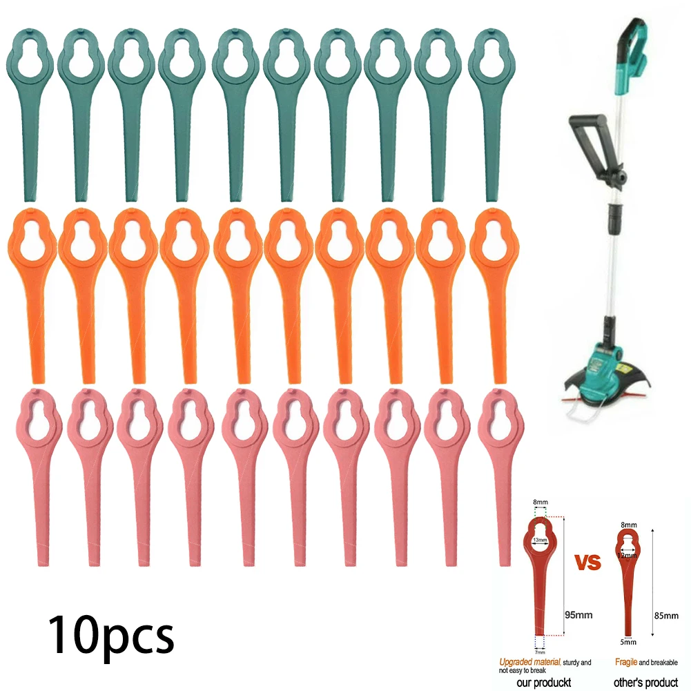 10 Pezzi Lame In Plastica Per Aldi Ferrex Far 20-1 20V/40V Cordless Tagliaerba Accessori Per Elettroutensili Da Giardino Sostituzione