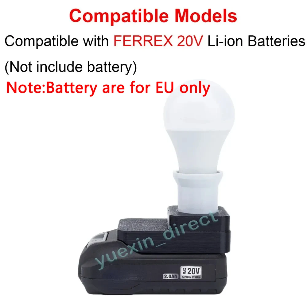 500Lm Led Work Light E27 Lampadine Per Aldi Ferrex Activ Energy 20V Batteria Lampada Di Emergenza Cordless