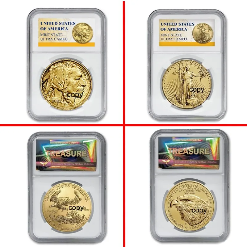 Us 2024 1Oz Buffalo Coin Copy Gold Coin Liberty Coin Con Custodia Regalo Di Alta Qualità Da Collezione