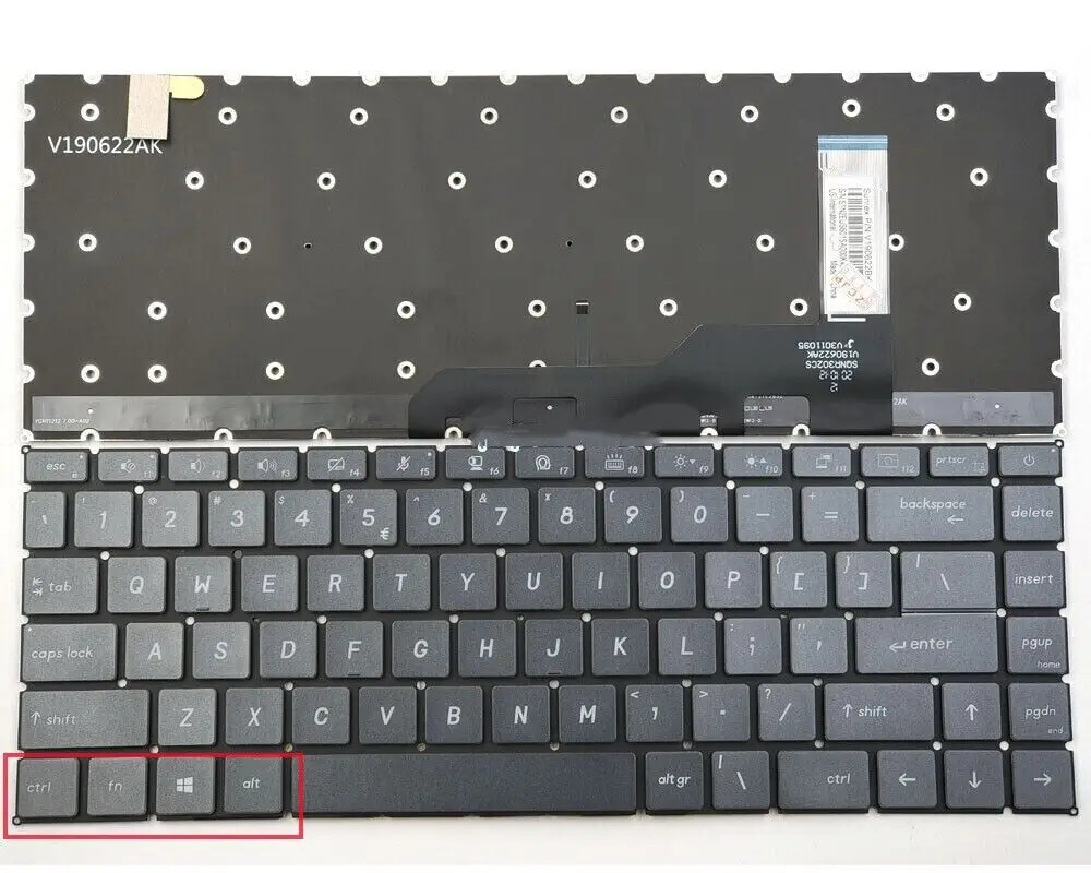 Nuovo Laptop Us Keyboard Msi Prestige 15 A10Sc-219Cn A10Sc-220Cn V190622Ak Retroilluminato