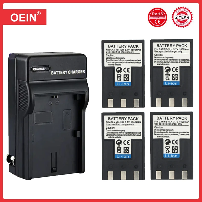Batteria Nb-1L Nb-1Lh Per Canon S110 Digital Elph S110 S200 S230 S300 S330 S400 S410 Powershot 100 200 Caricabatterie 1600Mah