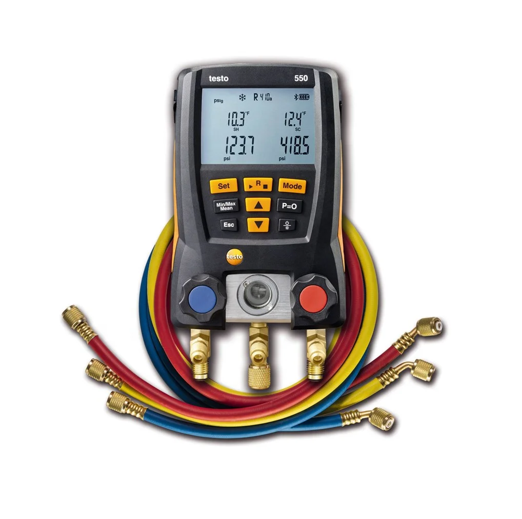 Germania Testo 550 Misuratore Di Refrigerante Elettronico Tester Di Temperatura Kit Collettore Digitale Con Supporto Bluetooths 0563 1550