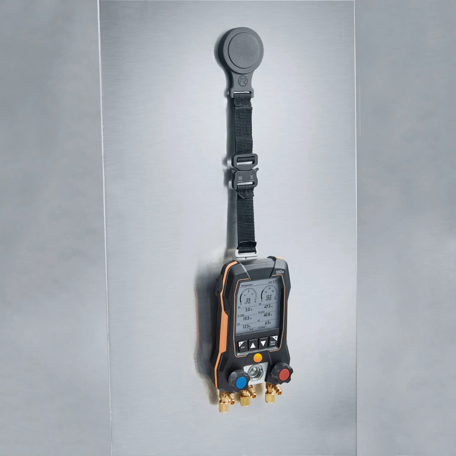 Testo550S Digital Collettore Gauge Refrigerazione Misuratore Di Refrigerante Elettrico Set Con 2 Sonde A Morsetto 0563 1550 O 1.5M/1M Tubi