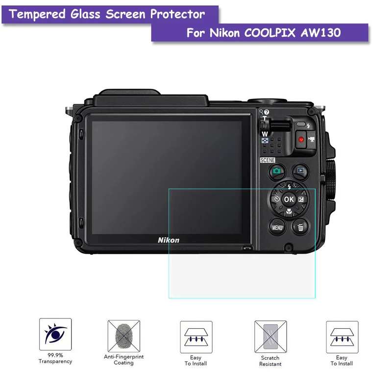 9 H Vetro Temperato Lcd Screen Protector Reale Vetro Dello Schermo Pellicola Per Nikon Coolpix Aw130 Accessori Della Fotocamera