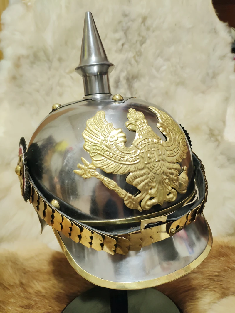 Tedesco Della Prima Guerra Mondiale Prussiano Pickelhaube Caschi Indossabile Medievale Cavaliere Casco Maschera Generale