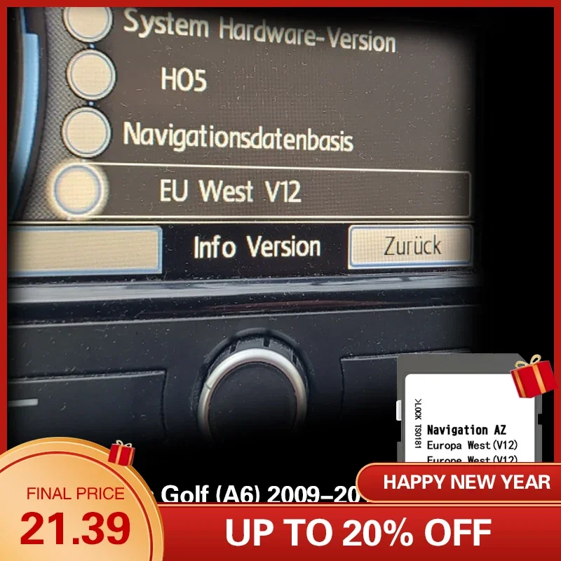 Per Vw Cross Golf (A6) 2009-2014 Sat Nav Gibraltar Grecia Irlanda Map Navigation Sd Card