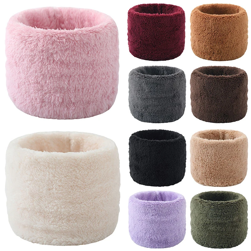 Plus Fleece Snood Sciarpa Calda Invernale Sciarpe Neutre Tinta Unita Morbido Cerchio Singolo Snoods Sciarpa Collo Alto 2021 Nuova Moda