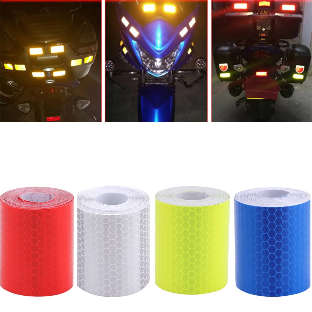 5Cm*300Cm Motorcycle Reflective Safety Warning Sticker For Honda Cbf 1000 Suzuki Gsr 750 Zx12R F800Gs Trident 660 Fjr 1300