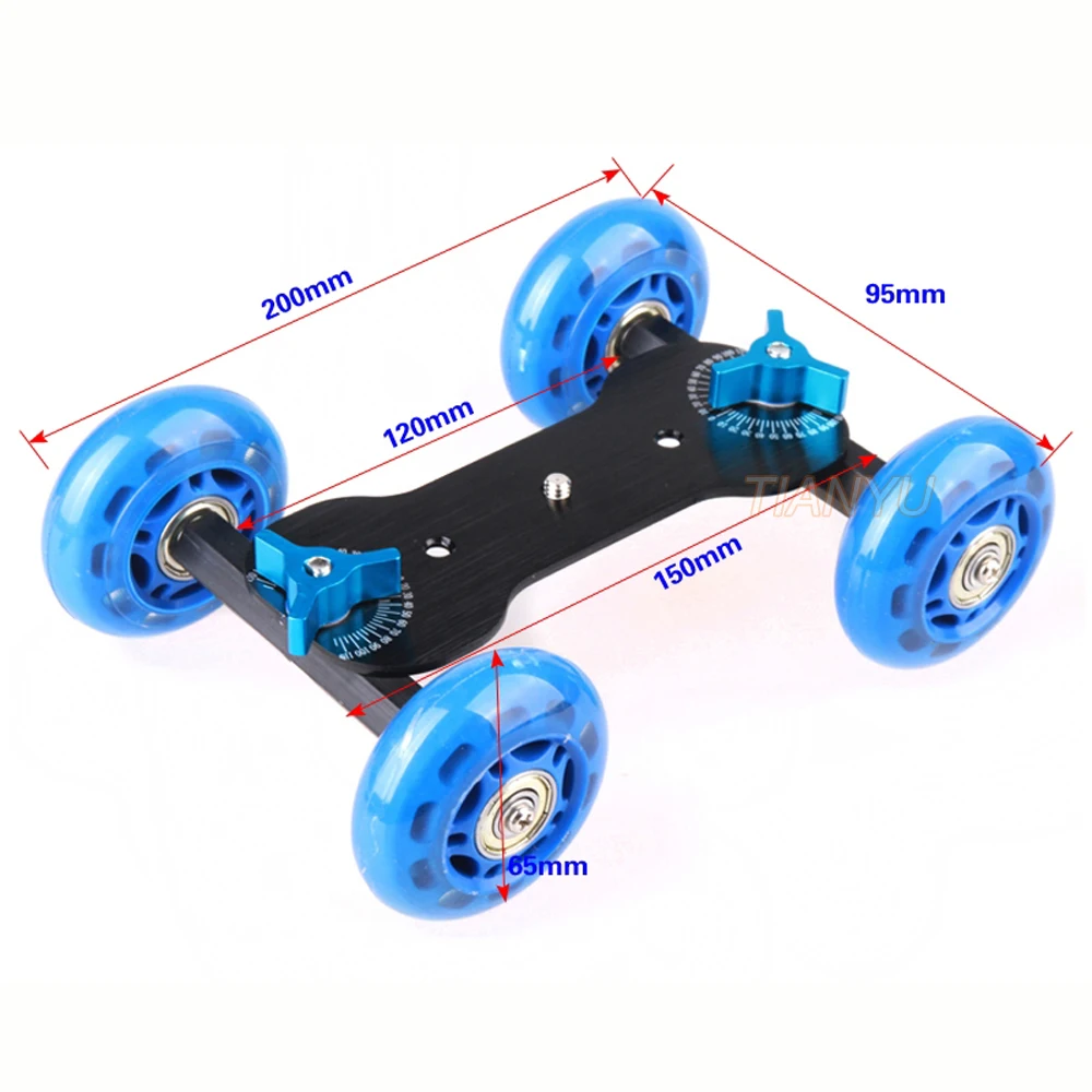 3 Colori Table Top Dolly Mini Car Skater Track Slider Super Mute Per Videocamera Dslr Videocamera Blu Nero Rosso