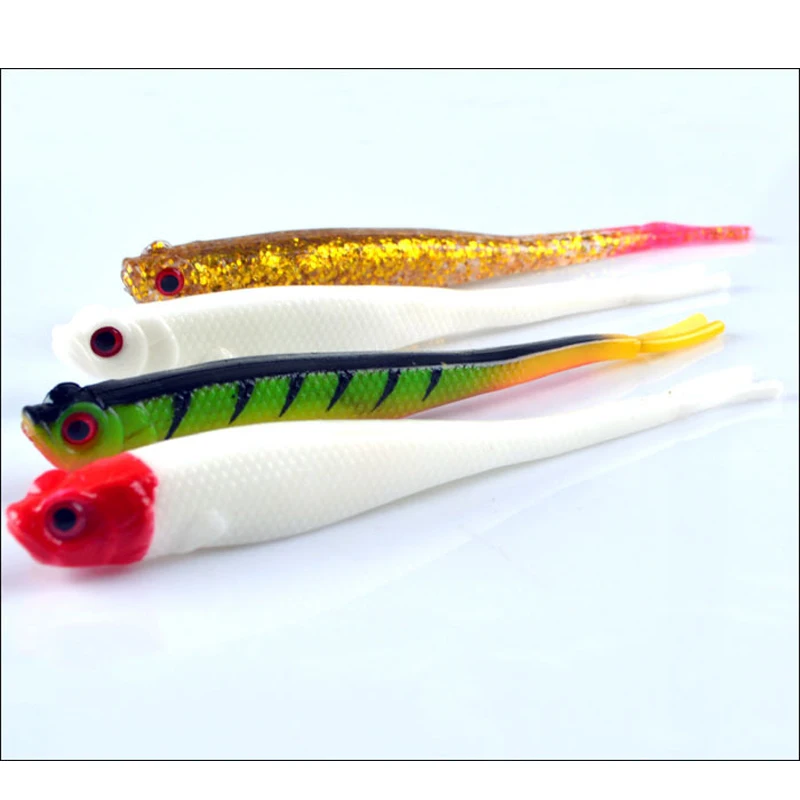 Super Live Vivid Fishing Soft Bait 13Cm Pesce Colorato Pancia Aperta 9.5G Esche Artificiali Lotto 4 Pezzi