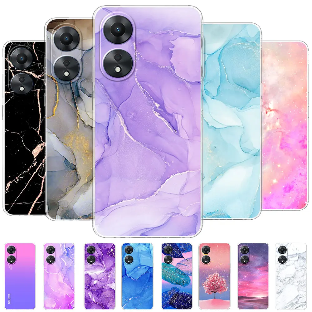 Per Oppo A78 5G Cover Cover Cover Posteriore Moda Per Oppo A58 5G Paraurti Tpu In Silicone Morbido Trasparente Per Oppo A58X 5G Fundas Coque