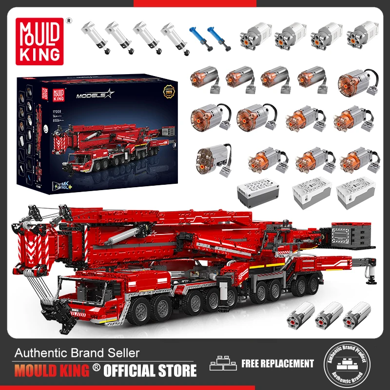Mold King 17007/17008 Technical Car Toys Motorizzato Ltm 11200 Crane Truck Building Block Assembly Model Brick Kid Regalo Di Natale