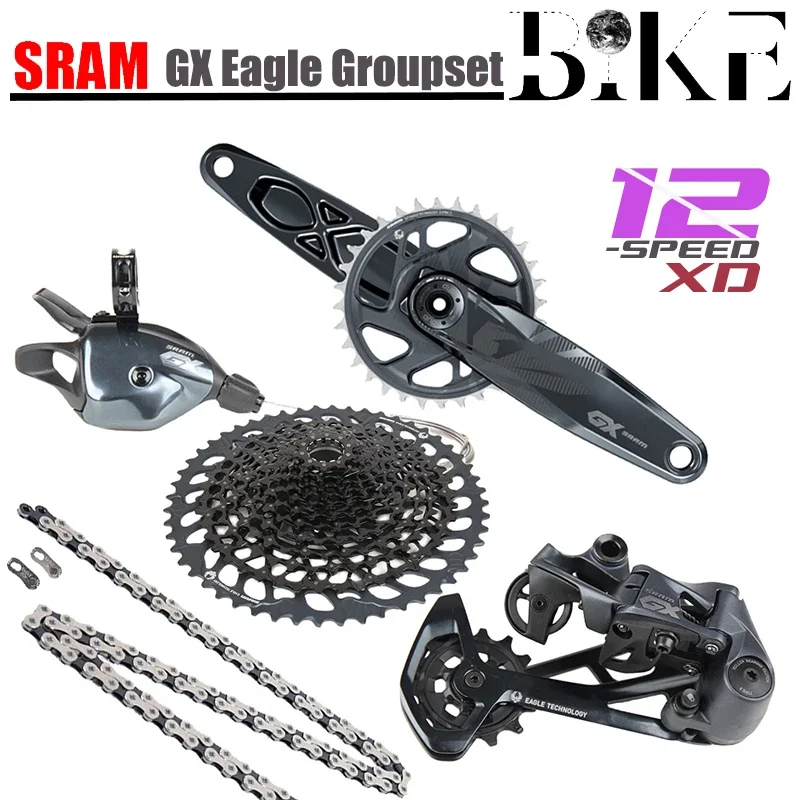 Sram Gx Eagle 1X12 12V Groupset Dub 32T 34T Trigger Shifter Deragliatore Posteriore 10-52T Xd Cassetta Catena Guarnitura Accessori Bici
