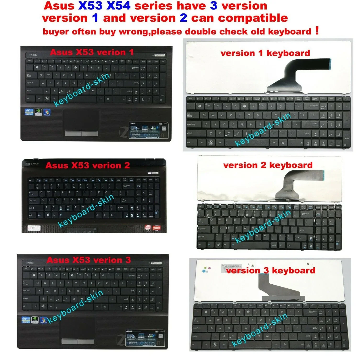 Tastiera Ru Usa Per Asus X54 X54B X73B X54C X54L X54X X54Xi X54Xb X54H X53U X53E X53E-Xr1 X53E-Xr2 X54C-Es91 Laptop