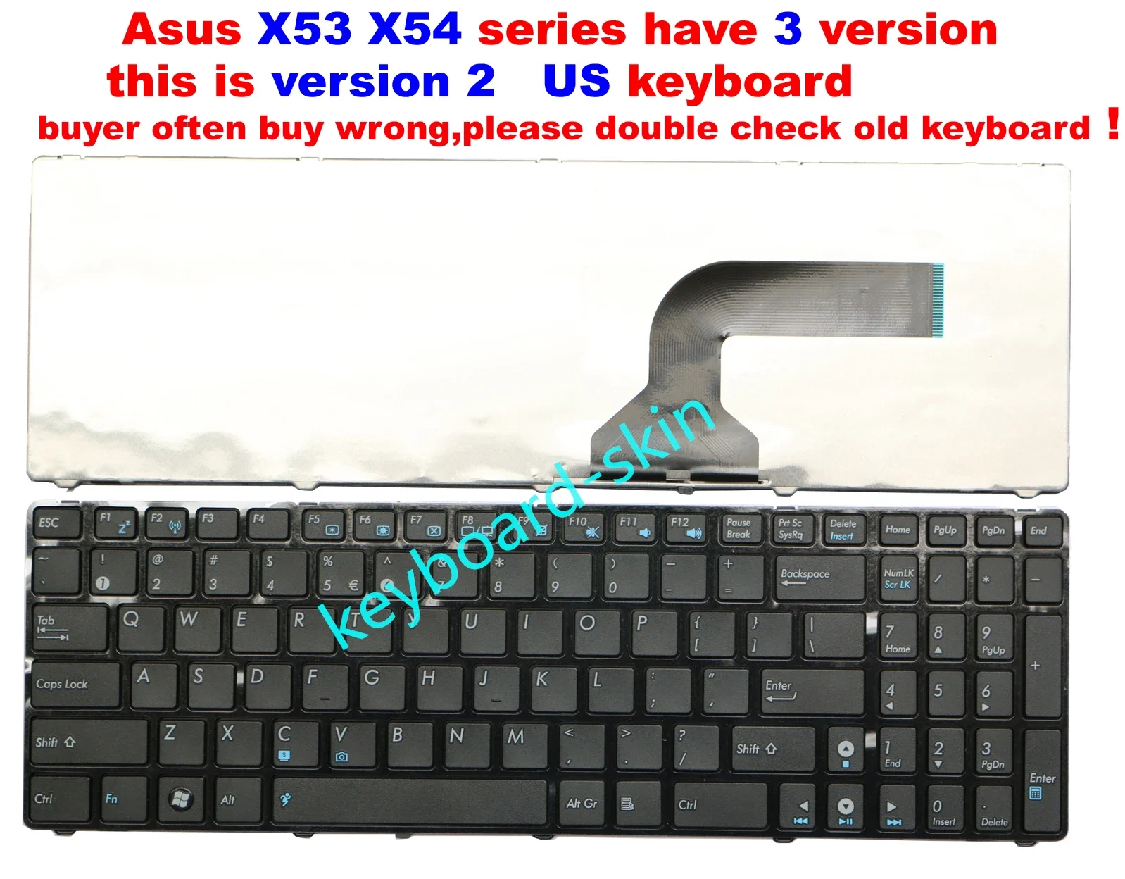 Nuovo Us Tastiera Chiclet Per Asus X54 X54B X54C X54L X54X X54Xi X54Xb X54H X54Hy X53U X53E X53E-Xr1 X53E-Xr2 Laptop X54C-Es91