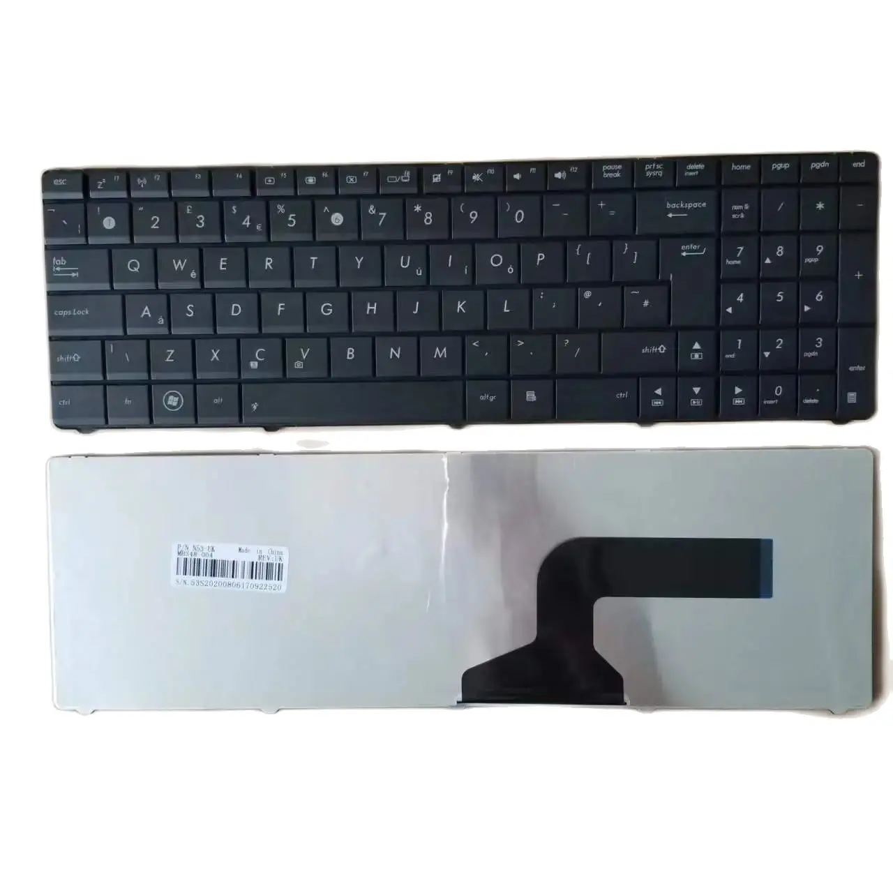 Nuova Tastiera Per Laptop Uk Per Asus N52 N53 N60 N61 X54C X54H K54C K54H K54L N53S B53E Nero
