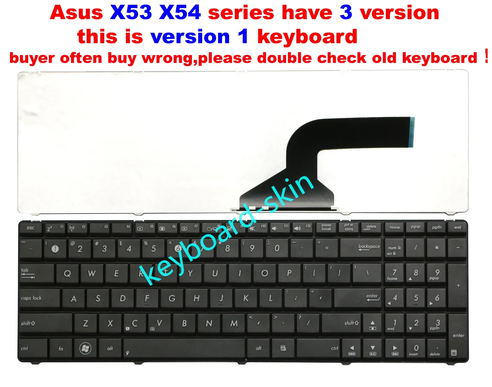 Nuovo Us Tastiera Nera Per Asus X54 X54B X54C X54L X54X X54Xi X54Xb X54H X54Hy X53U X53E X53E-Xr1 X53E-Xr2 Laptop X54C-Es91