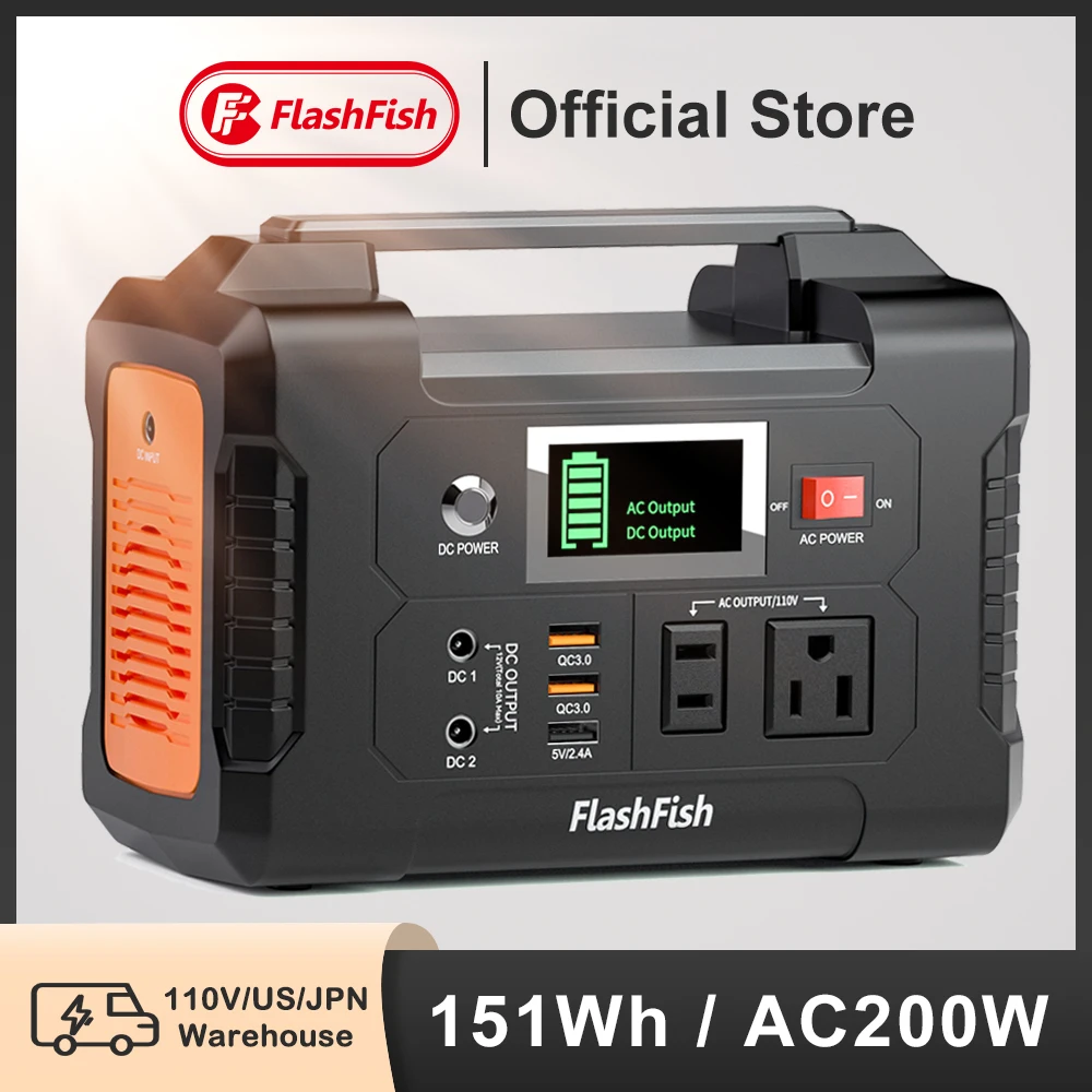Ff Flashfish 110V Centrale Elettrica Portatile Ac 200W Generatore Solare 151Wh Alimentatore Di Emergenza Per Esterni Dc Batteria Fotocamera Drone