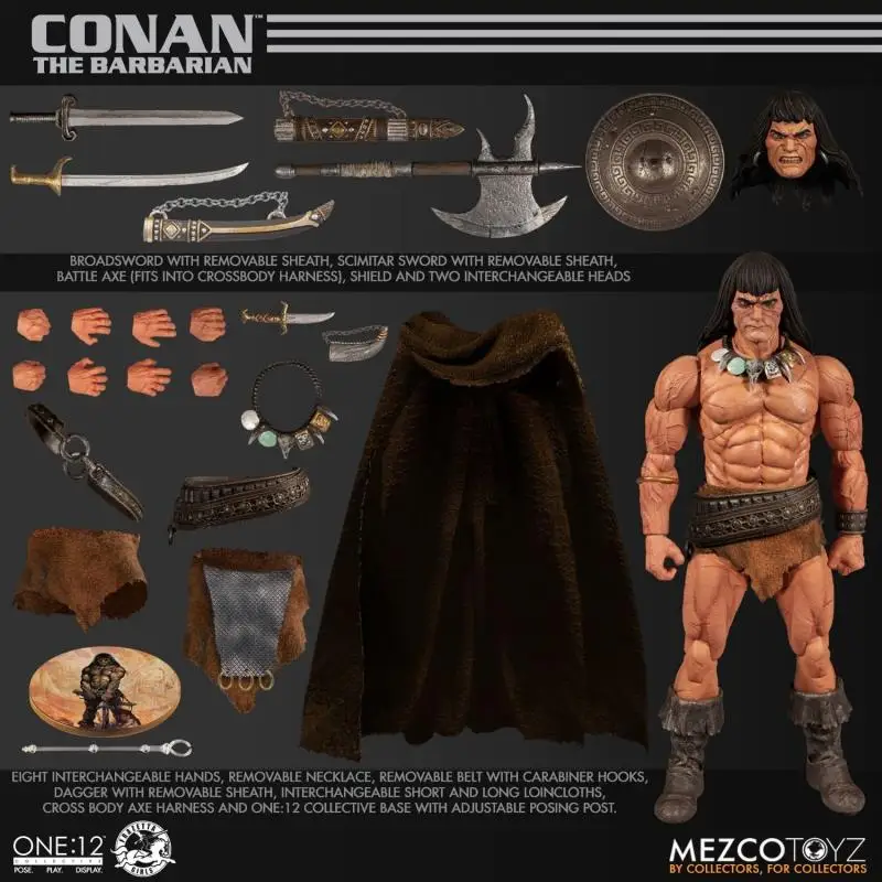 In Magazzino Originale Mezco One:12 Conan The Barbarian 1/12 Anime Action Collection Figure Modello Giocattoli Regali Per Bambini