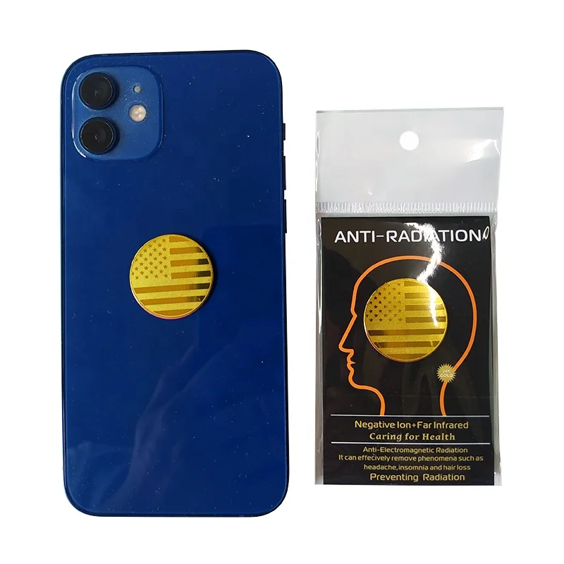 5G Radiation Blocker American Flag Pattern 24K Gold Anti Radiation Sticker Onde Elettromagnetiche Wifi Radiation Shungite Sticker
