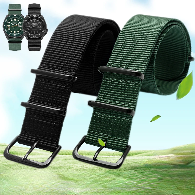 Cinturino In Nylon Per Seiko N. 5 Black Water Ghost Srpd79 Cinturino Per Orologio Impermeabile In Tela Unisex Accessori Cinturino Da 22Mm