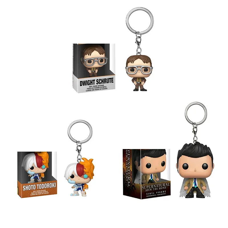 Funko Pop The Office Portachiavi Genie Schrute Super Natural My Hero Vinyl Figure Portachiavi Action Figure Pendenti Portachiavi Giocattoli
