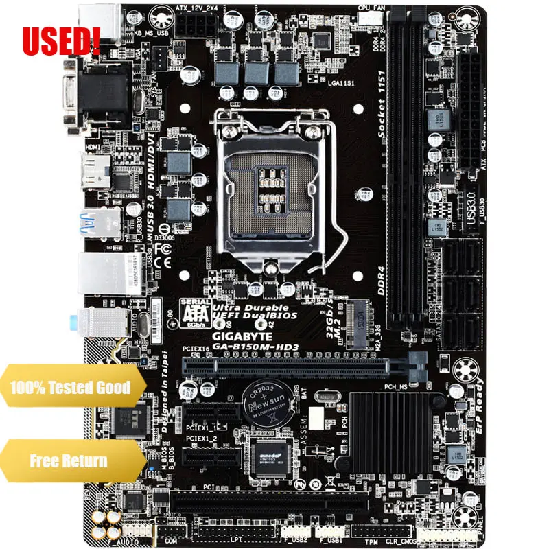 Scheda Madre Gigabyte B150M-Hd3 Desktop Ga-B150M-Hd3 Ddr4 B150M B150 Socket Lga 1151 Scheda Madre Usb3.0