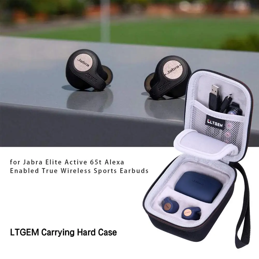 Ltgem Eva Per Il Trasporto Hard Case Per Jabra Elite Attivo 65T Alexa Abilitato Vero Wireless Sport Auricolari