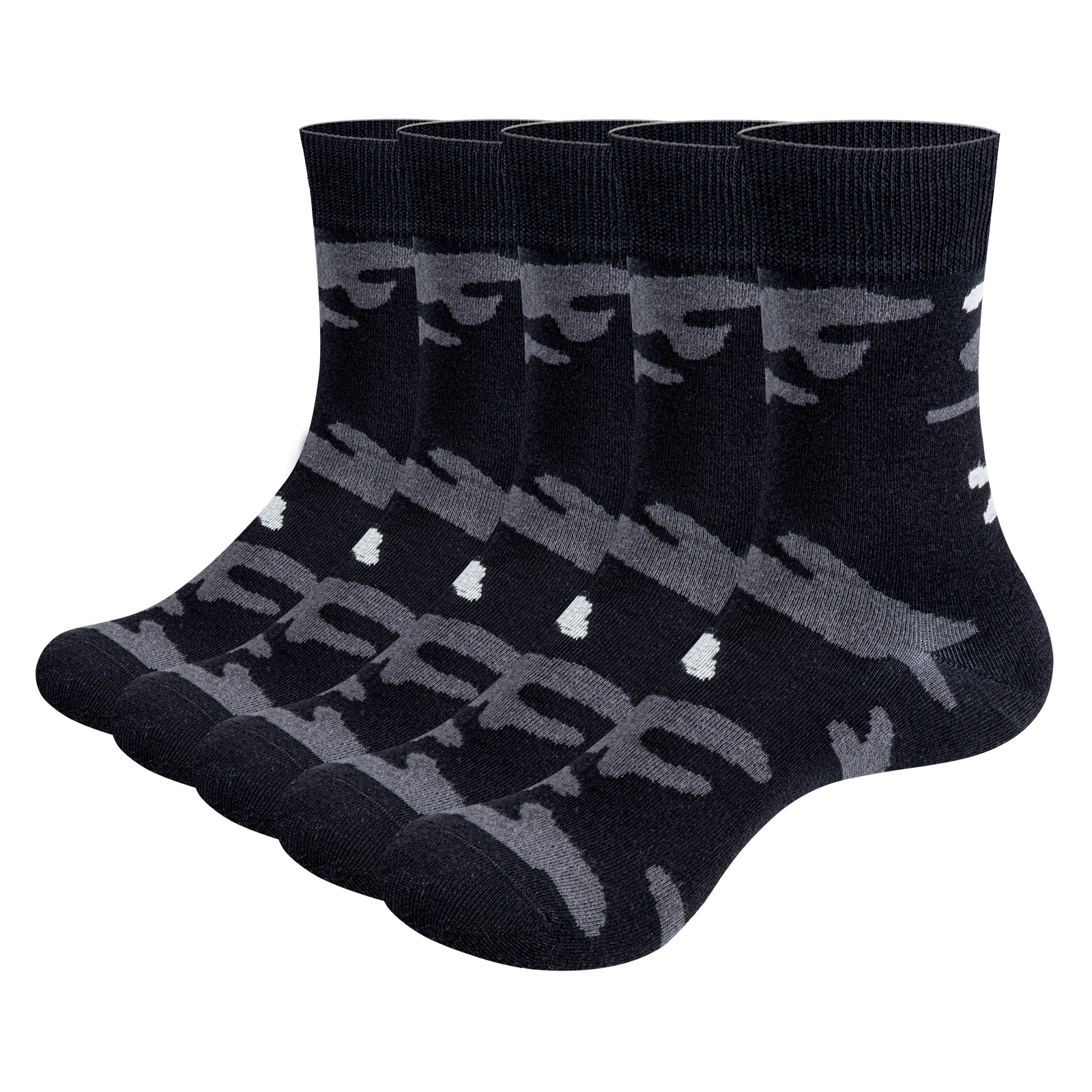 Yuedge Mens Camo Dress Socks Fancy Patterned Casual Funny Socks Cotton Funky Design Fun Socks Taglia 37-46, 5 Paia