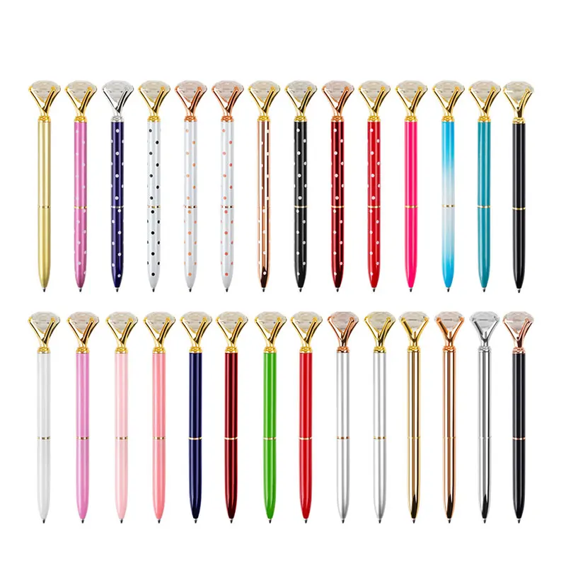 Penne Diamantate Fun Fancy Crystal Diamond Pen Per Le Donne Bling Metal Pens Black Ink