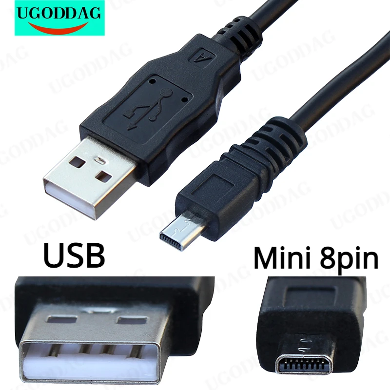 Mini 8 P Uc-E6 Fotocamera Digitale Cavo Dati Usb Mini Cavo Dati 8 Pin Usb Per Nikon Coolpix Fuji Panasonic Olympus Sony 150Cm 1.5M