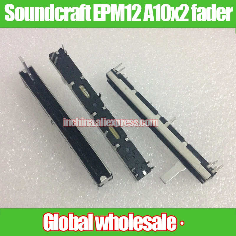 4 Pezzi Per Soundcraft Epm12 Mixer Potenziometro A Scorrimento Dritto A10Kx2/Lunghezza Gambo 15Mm Resistori Variabili Fader Stereo