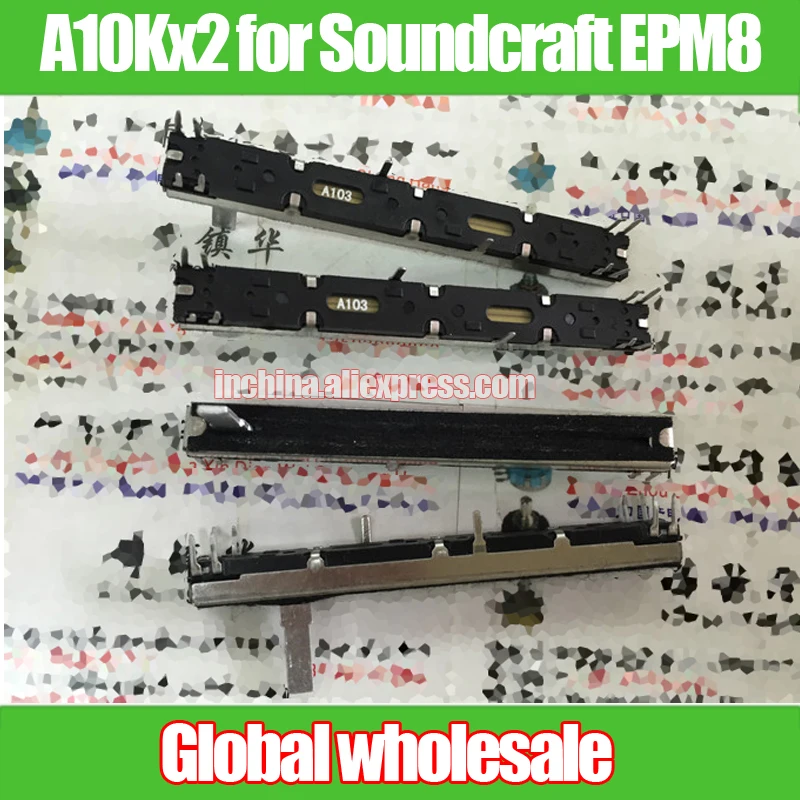 2 Pezzi Dual Channel Fader A103 / Mixer Potenziometro A Scorrimento Dritto A10Kx2 Per Soundcraft Epm8/Lunghezza Gambo 15Mm